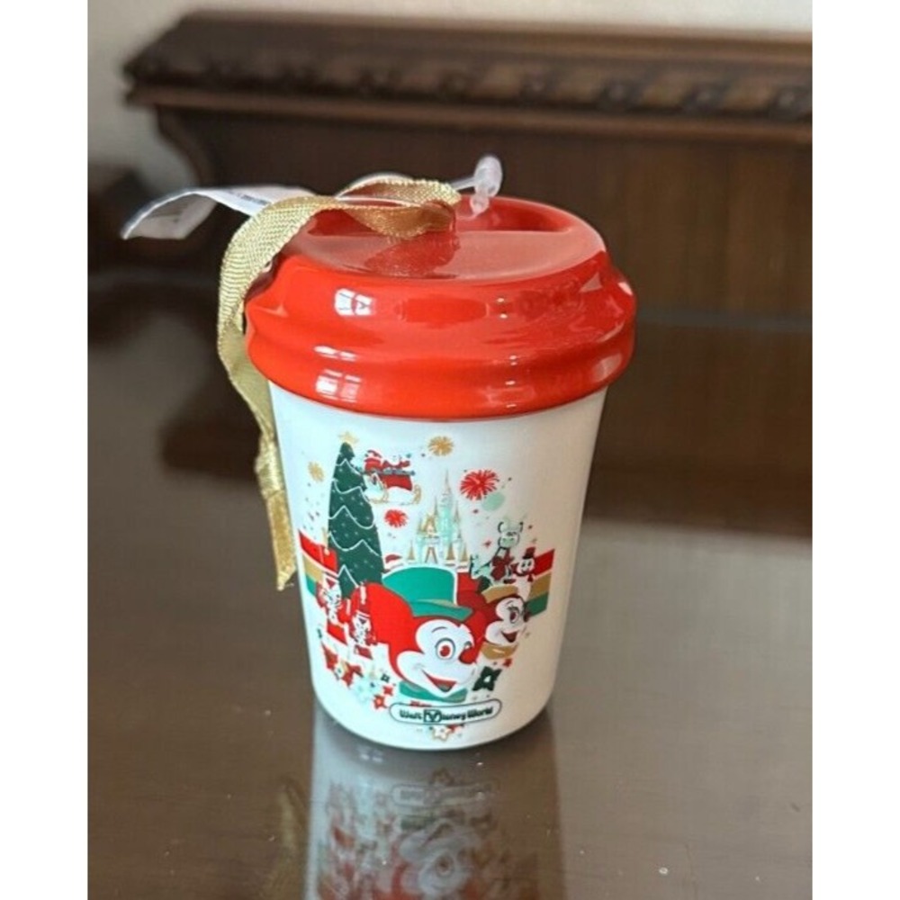 2021 Walt Disney World Starbucks Holiday Christmas Tumbler Ornament Mickey Red